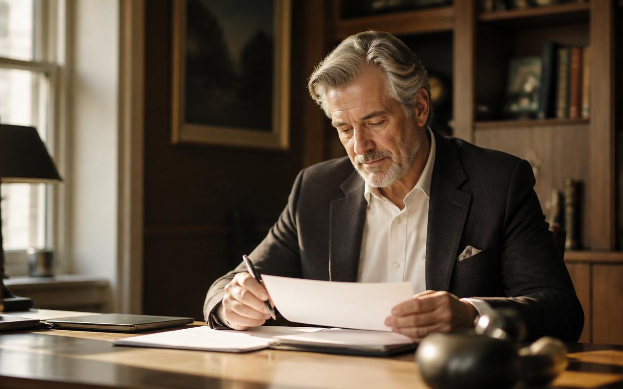 Business owner preparing a confidential sale